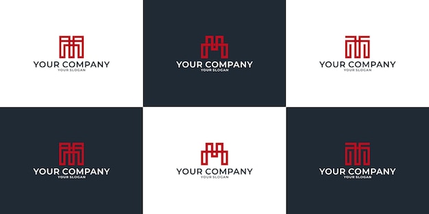 Set creative idea letter m logo design