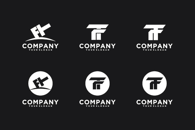 Set of creative initial F T logo inspiration for your business