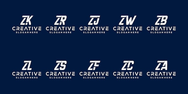 Set di modello di logo della lettera z iniziale creativa