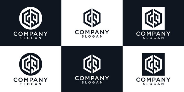 set of creative initials letter logo design