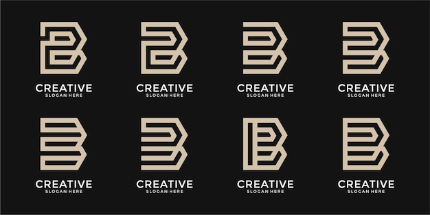 Set of creative letter B logo template