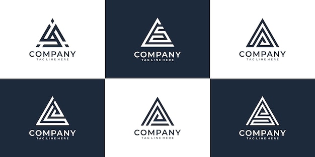 Set of creative letter a collection for corporate company branding