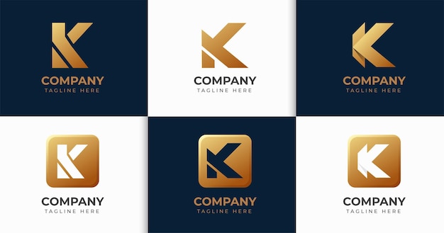 Set of creative letter K logo design template collection