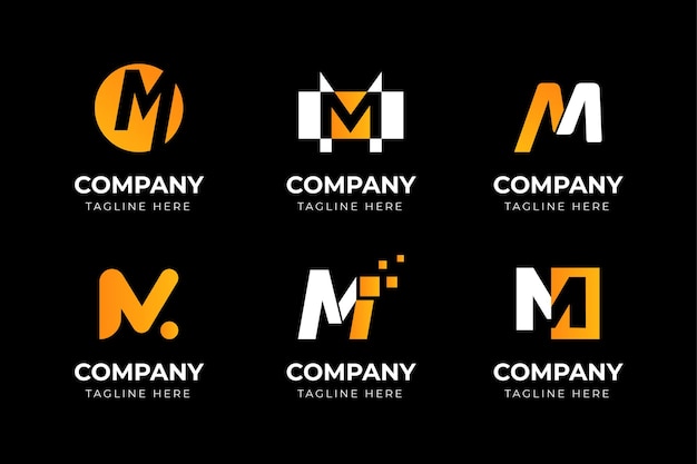 Set of creative letter m logo design template collection