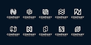 Premium Vector | Set of creative letter n logos