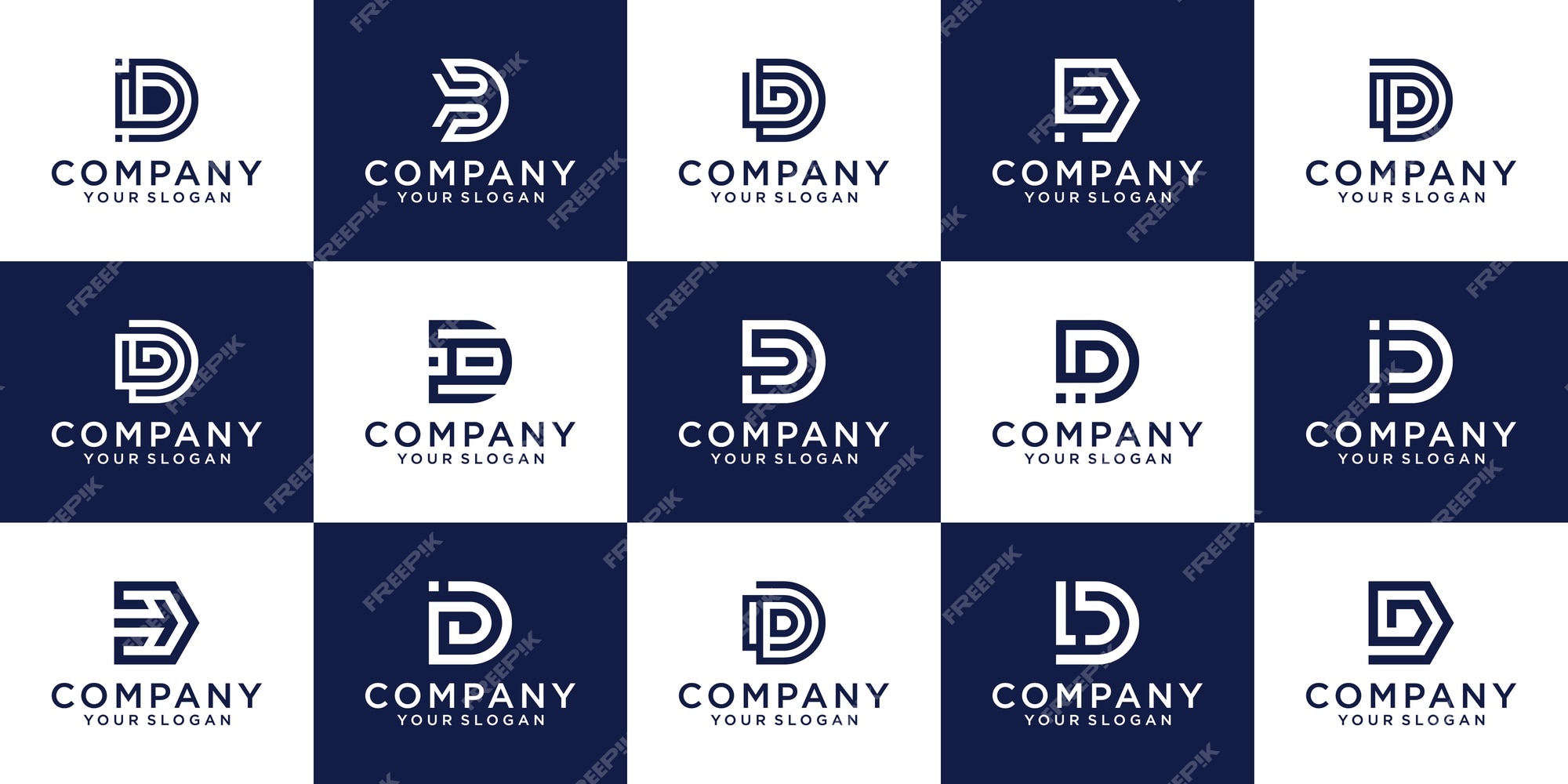 Premium Vector  Set of creative lettermark monogram letter d logo template.