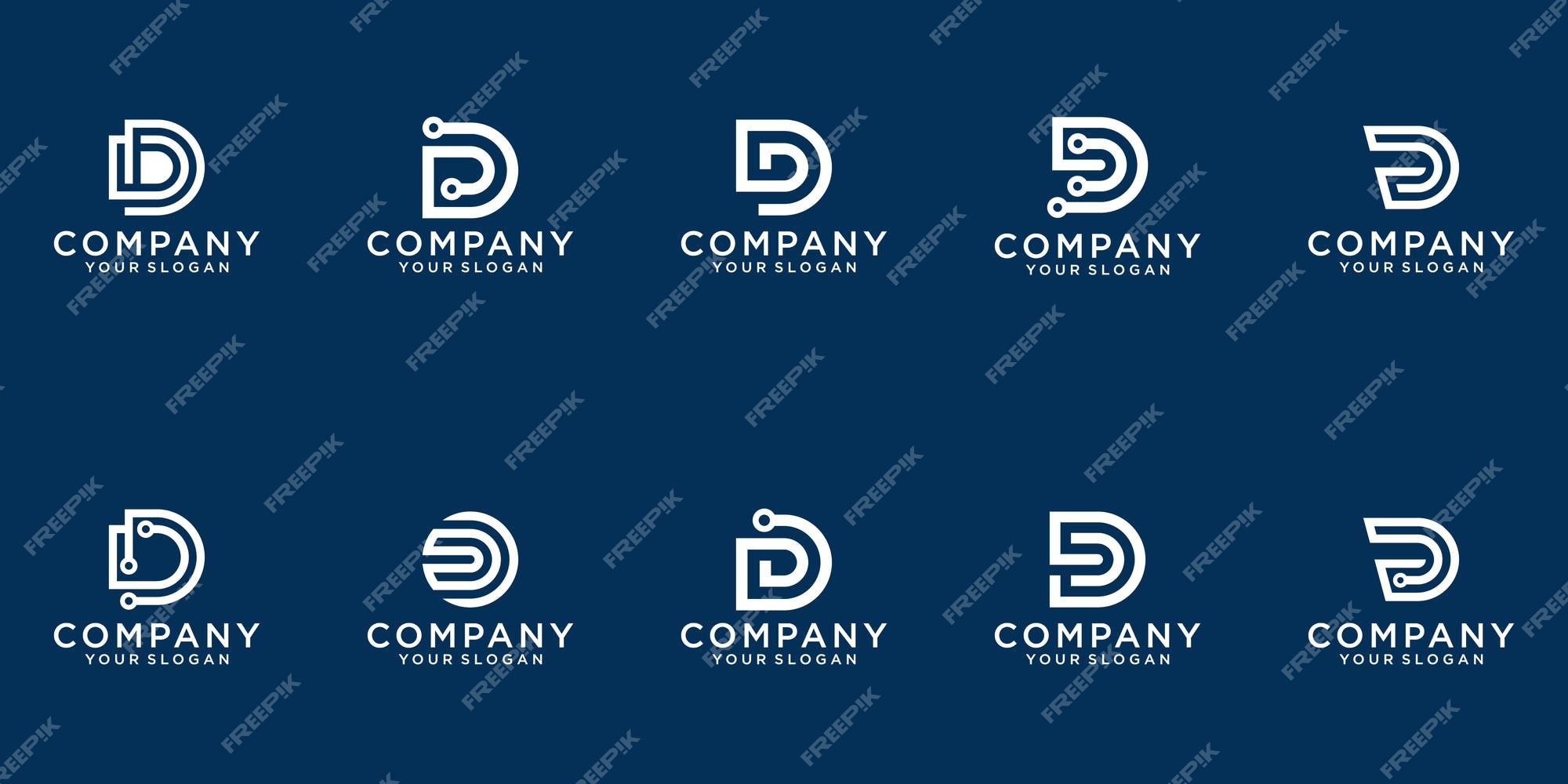 Premium Vector  Set of creative lettermark monogram letter d logo template