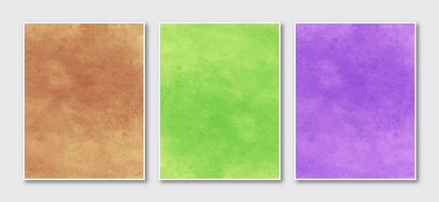 Set of creative minimalist hand painted abstract watercolor background