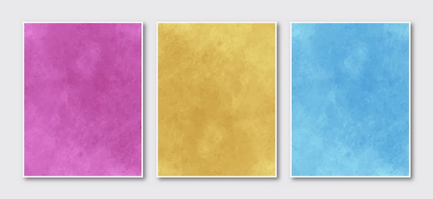 Set of creative minimalist hand painted abstract watercolor background
