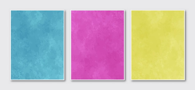 Set of creative minimalist hand painted abstract watercolor background
