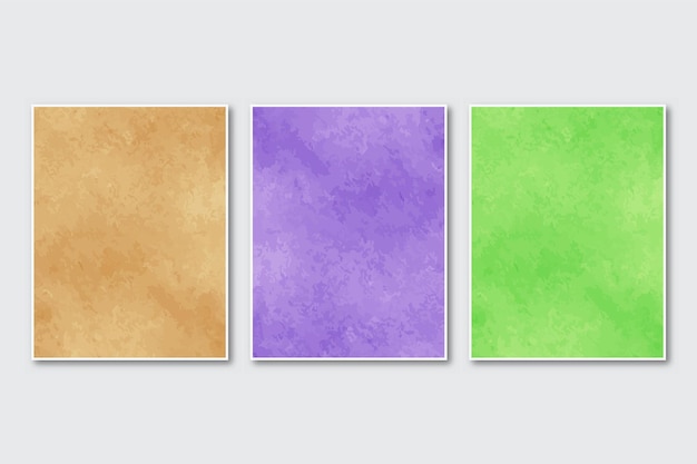 Set of creative minimalist hand painted abstract watercolor background