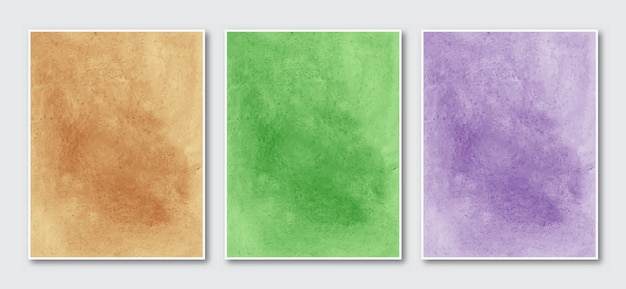 Vector set of creative minimalist hand painted abstract watercolor.