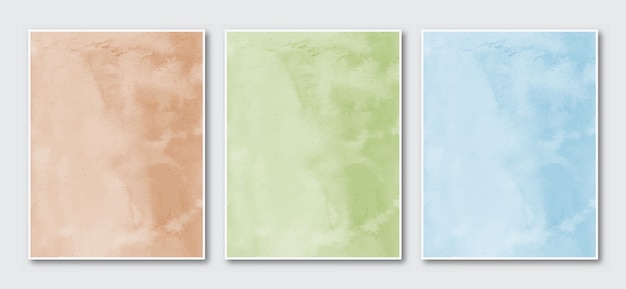 Set of creative minimalist hand painted abstract watercolor.