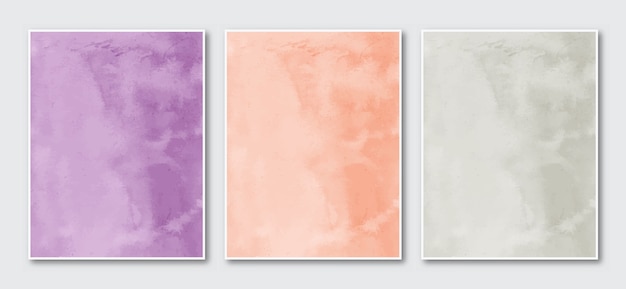 Set of creative minimalist hand painted abstract watercolor.