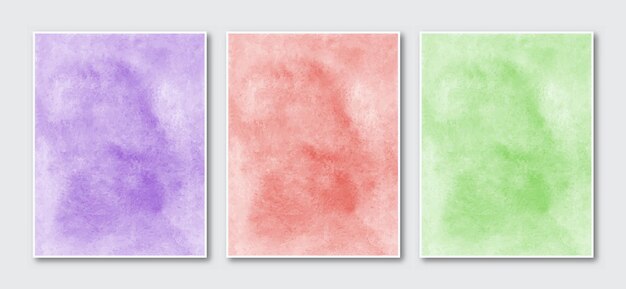 Set of creative minimalist hand painted cards abstract watercolor background