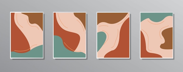 ギフトカードの壁のための創造的なミニマリストの手描きのビンテージイラストのセット壁のポスターテンプレートランディングページuiuxカバーブックバナーのポスター