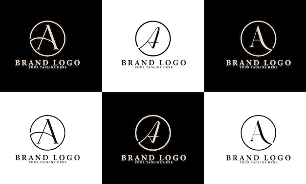 Set of creative monogram letter a logo design. Letter a logo design