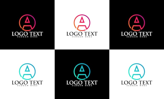 Set of creative monogram letter a logo design. Letter a logo design