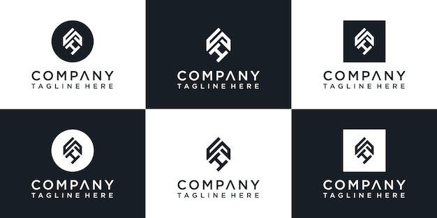 set of creative monogram letter a logo design