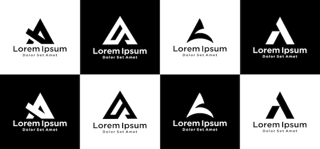 Set Of Creative Monogram Letter A Logo Design
