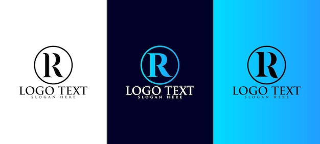 크리에이 티브 모노그램 문자 r 로고 디자인의 집합입니다. 그라데이션 r 문자 로고, 문자 r 로고 디자인 세트