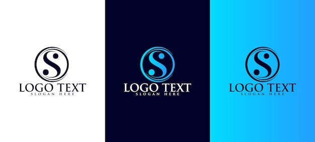 Set di design creativo del logo della lettera monogramma s, logo della lettera gradiente s