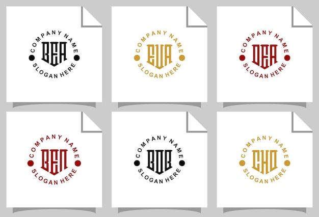 Set of creative monogram logo design template