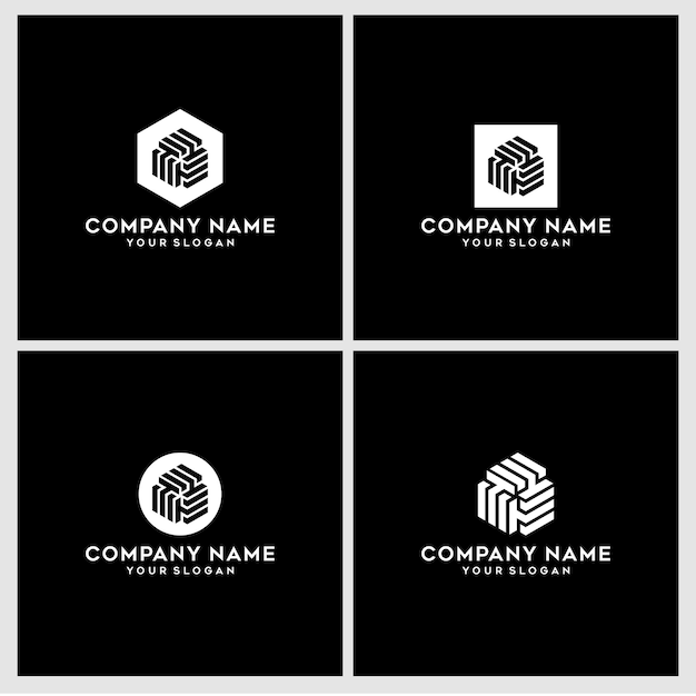 Vector set of creative monogram logo design