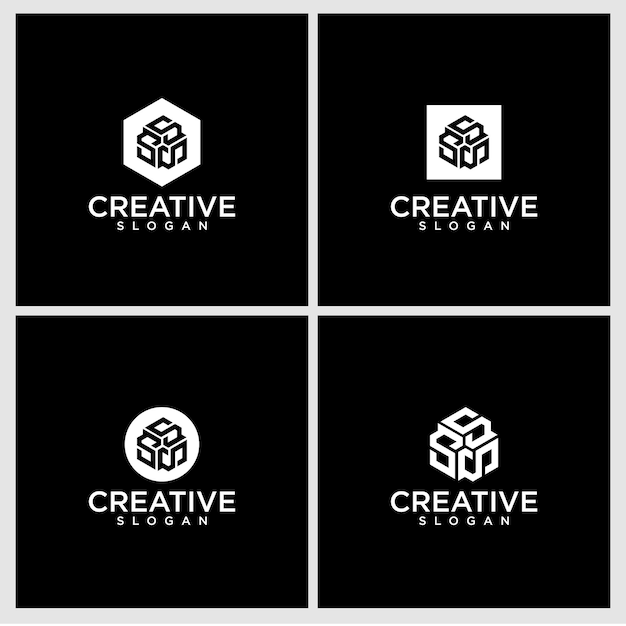 Vector set of creative monogram logo design