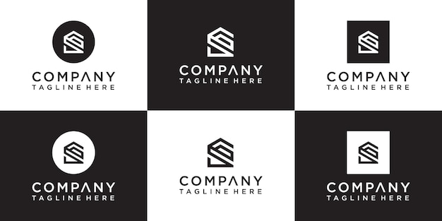 Set of creative monogram logo design