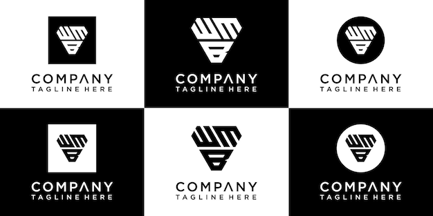 set of creative monogram logo design