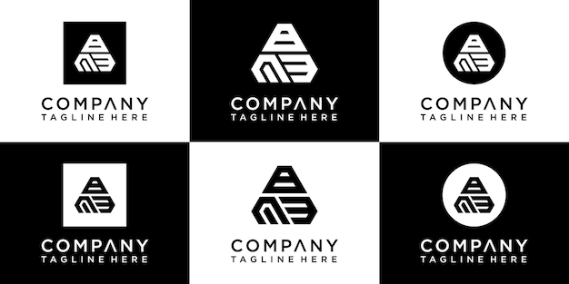 Set di design del logo monogramma creativo