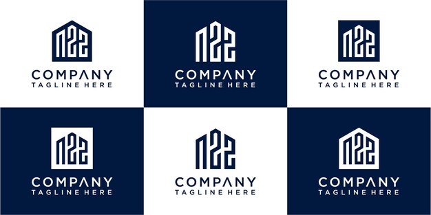 Set of creative monogram logo design