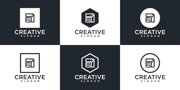 set of creative  monogram logo