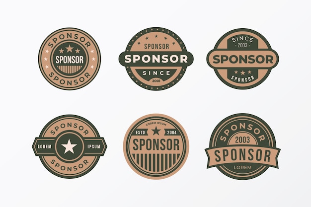 set of creative sponsoring badges