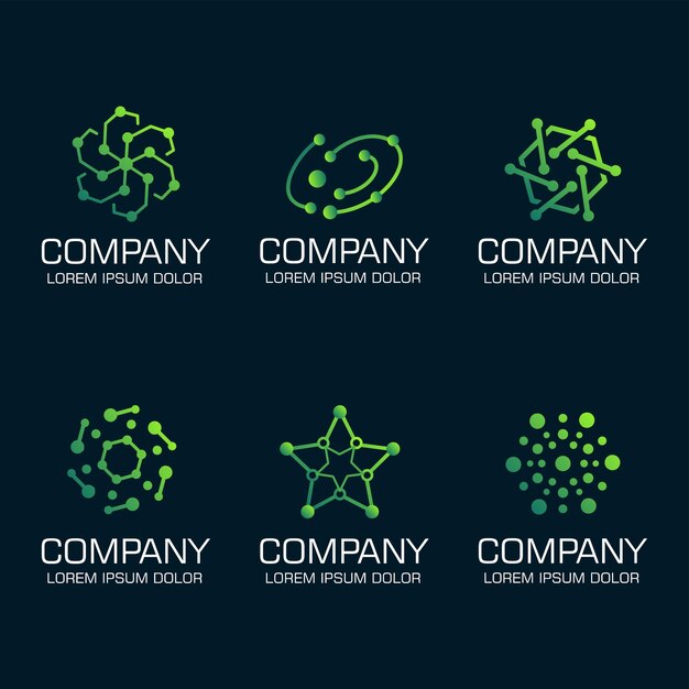 Set di logo di tecnologia creativa