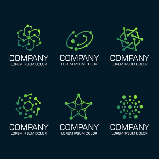 Vector set of creative technology logo