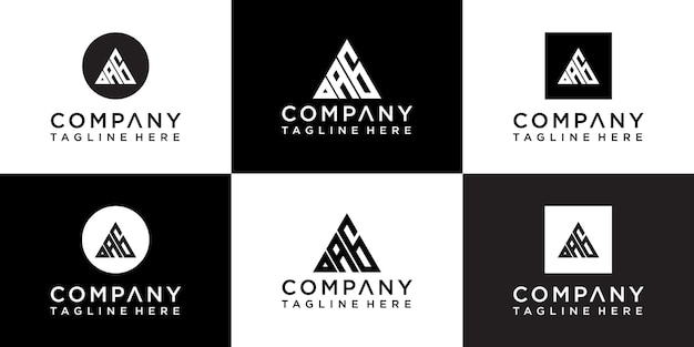 Set of creative triangle monogram logo design