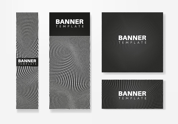 set of creative web banners of standard size. Vertical, horizontal and square template.