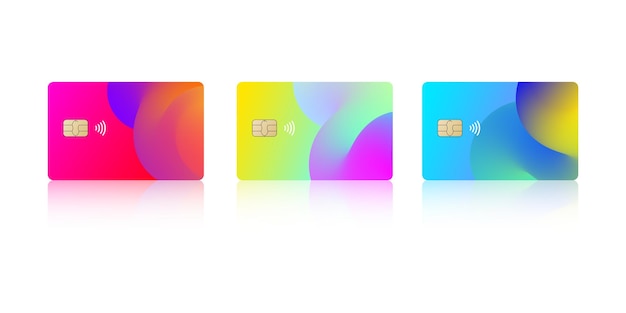 set of credit card design templates