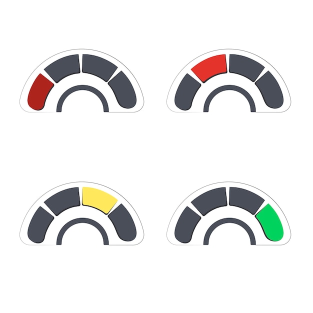 Set of credit score bad normal and well