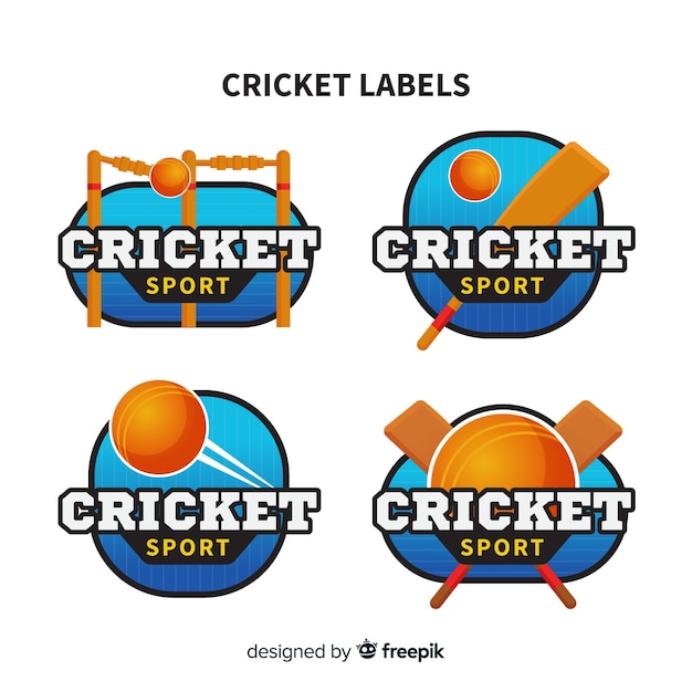 Set di etichette di cricket