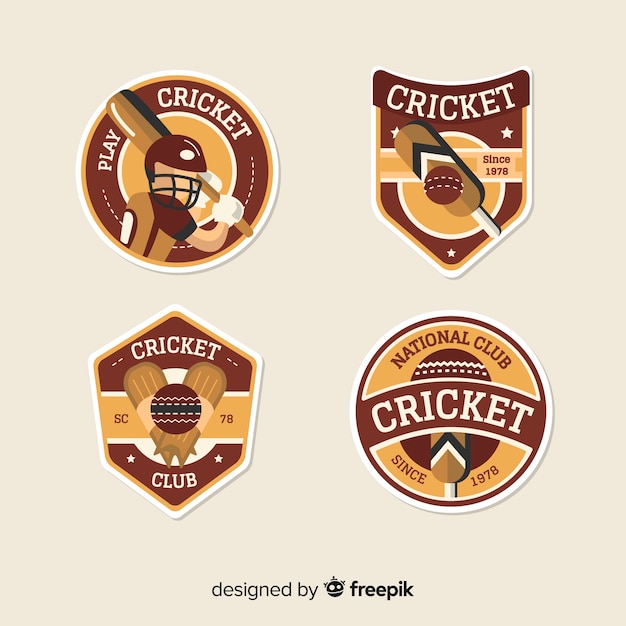 Set of cricket labels