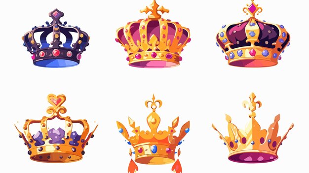Vector a set of crowns with different designs