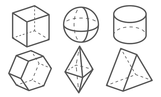 Insieme delle icone del cubo e delle sfere del modello del cubo isolate su priorità bassa bianca