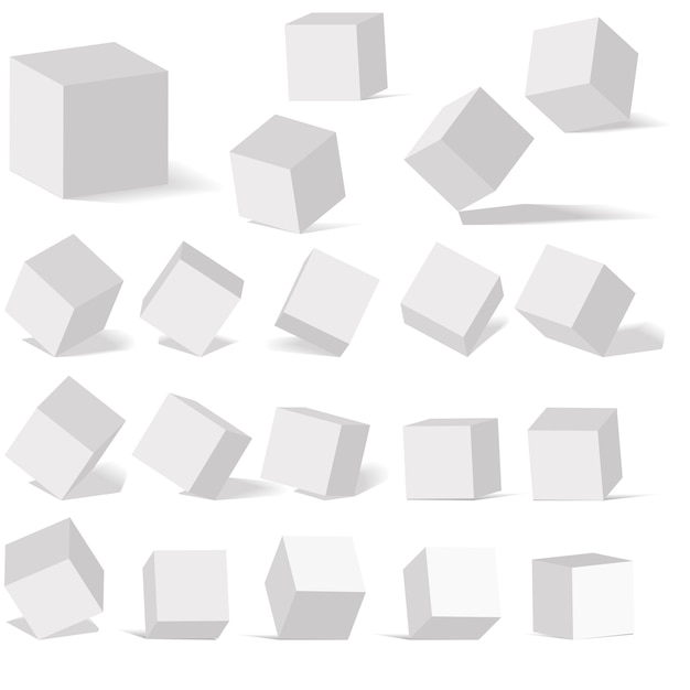 A set of cube icons 