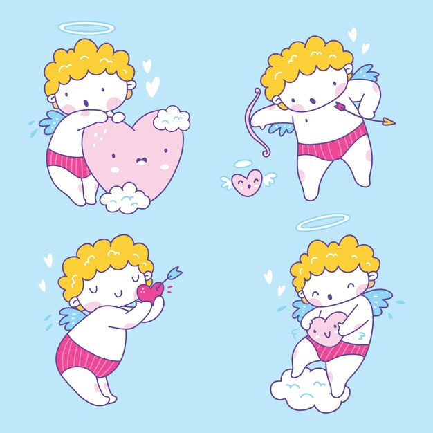 Vector set of cupid illustration