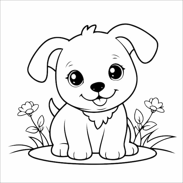 Set of Cute animals for kids coloring book