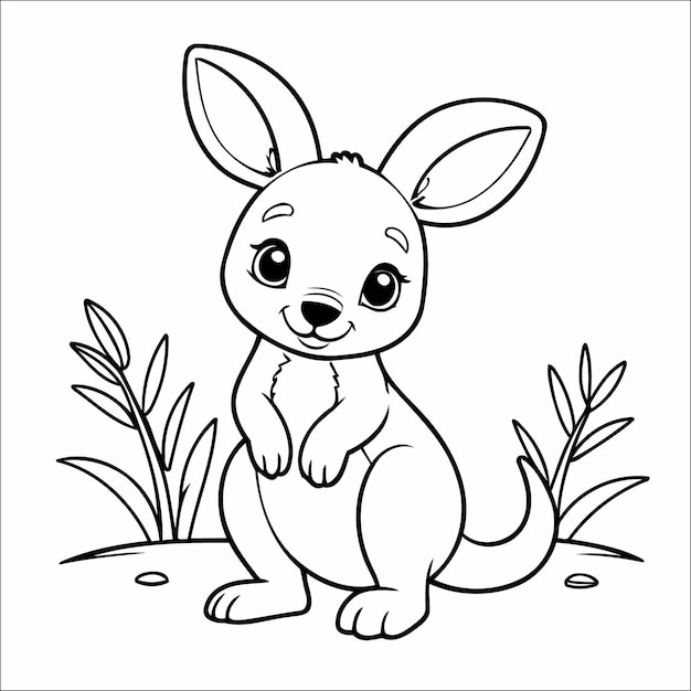 Set of Cute animals for kids coloring book