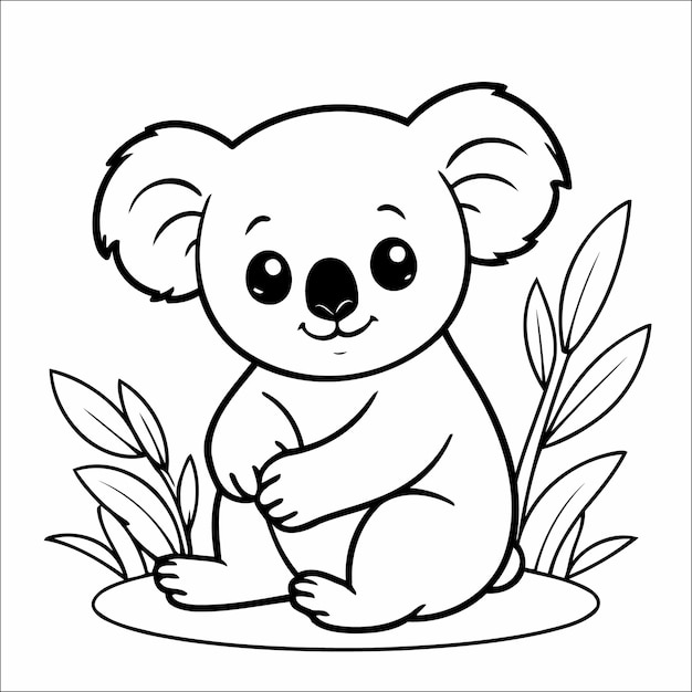 Set of Cute animals for kids coloring book